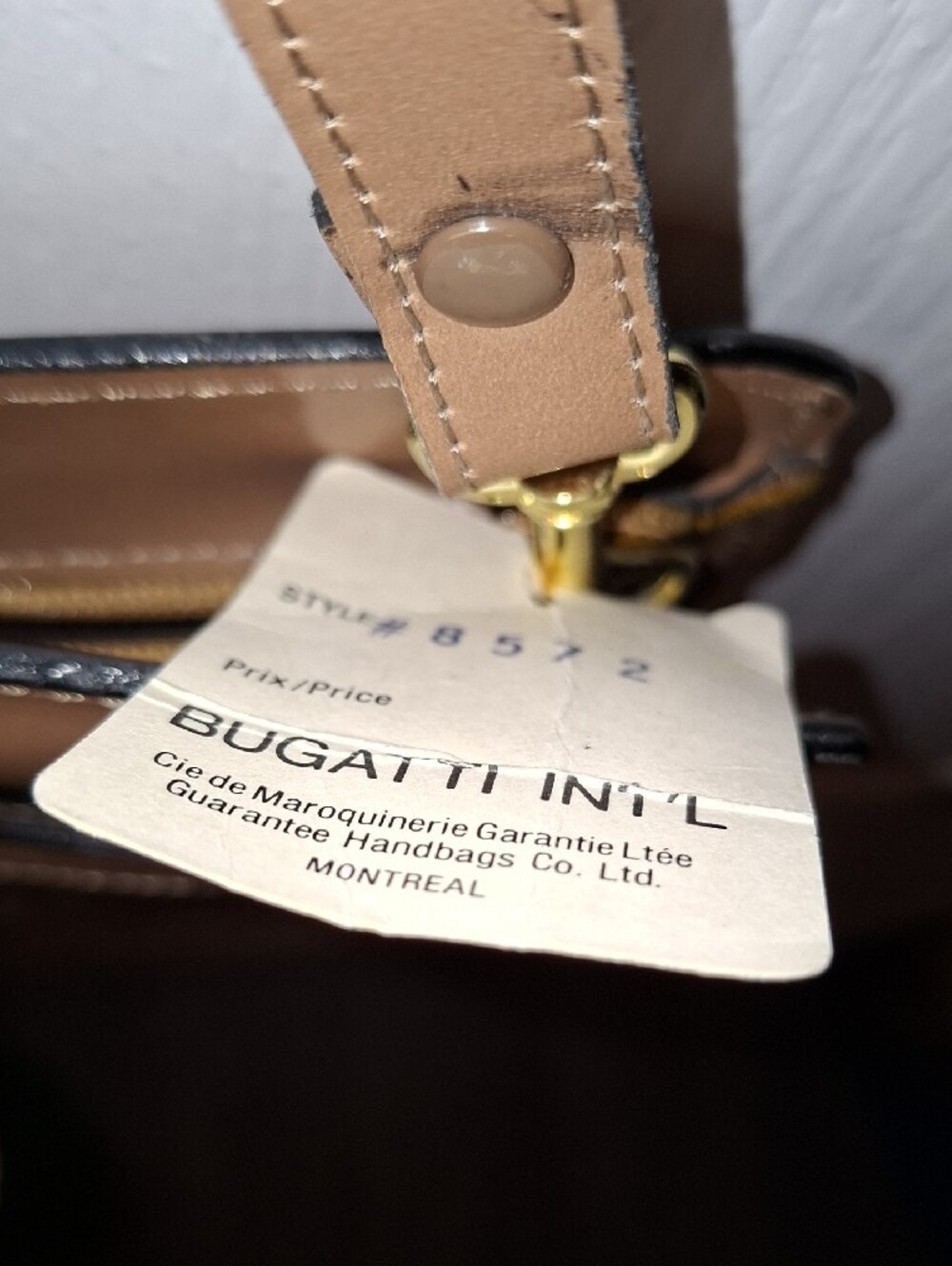 Bugatti Cognac Croc-Embossed Leather Briefcase with Shoulder Strap - Picture 14 of 16